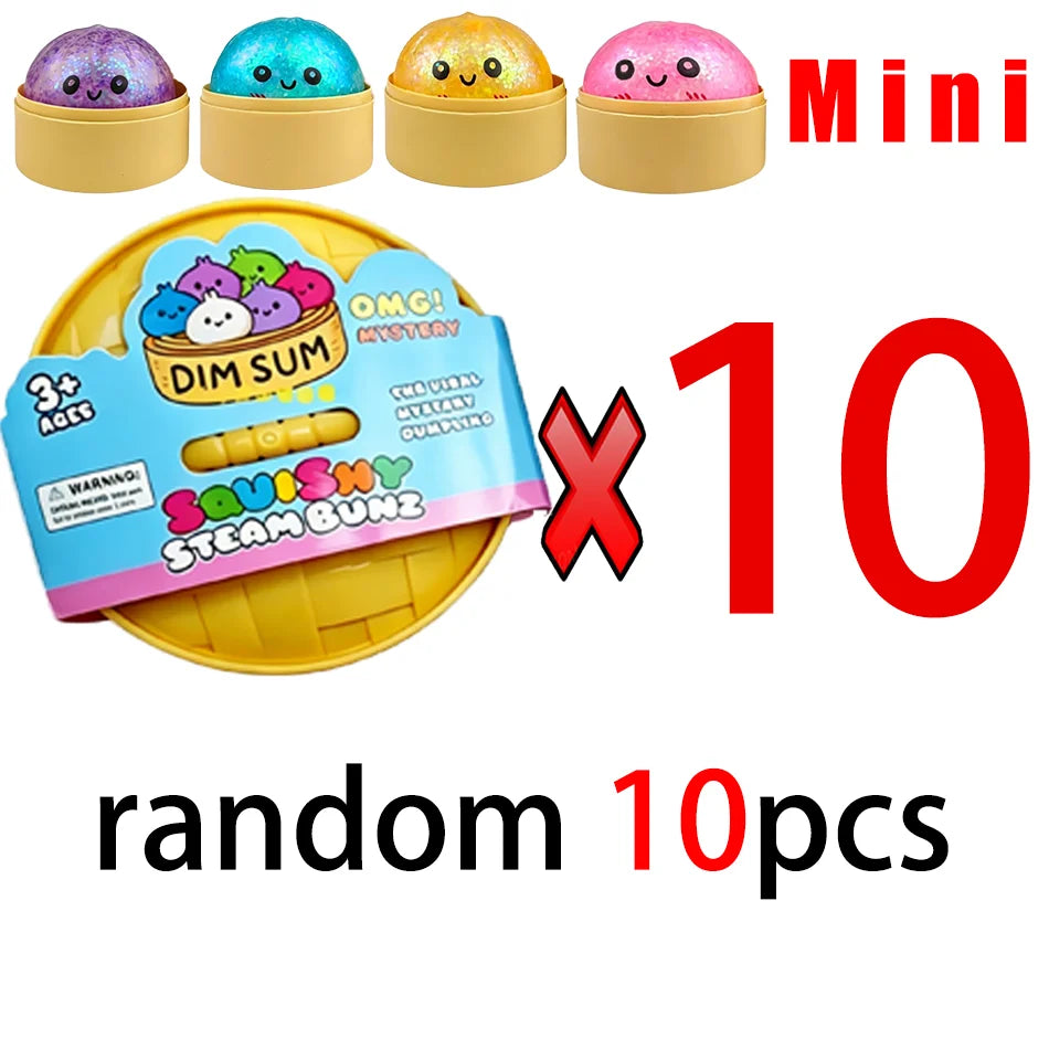 Mini 1-24pcs Glitter Dumpling Glitter Dumpling Squishy with Box Dumplings Sensory Squeeze Toy for Stress Relief