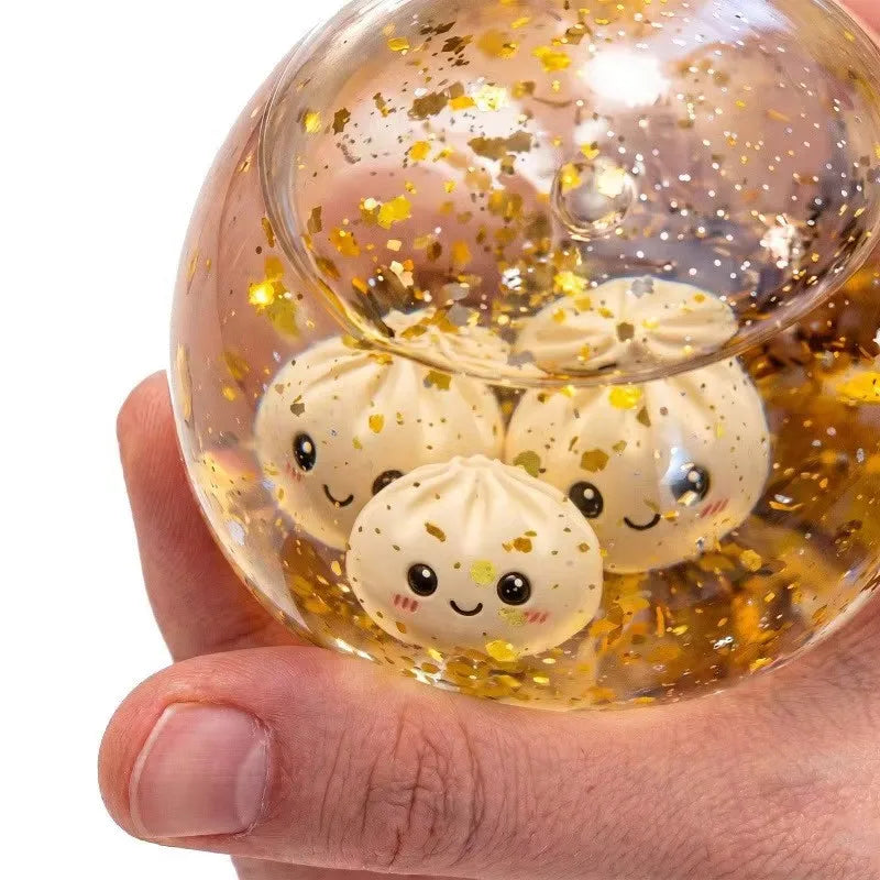 Hot Ocean Series Shark Shiny Dumplings Soft Slow Elastic Pressure Ball Sensory Squeeze Toys Realistic Mantou Squid Decompression