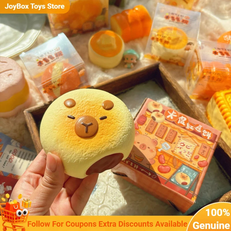 Original New Capybara Bread Squishy Toy Blind Box Slow Rising Soft Squeeze Stress Relief Fidget Toy Cute Healing Sensory Gift