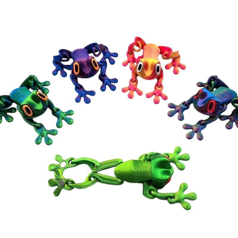 3D Printed Magnetic Articulated Frog Fidget Toy Cute Flexi Animal Model Fridge Magnet Stress Relief Sensory Gift Desktop Decor - photo 7