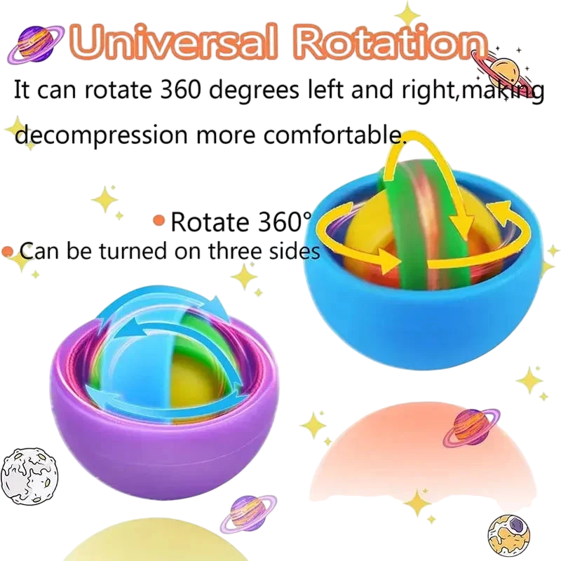 3D Rotation Ball Fidget Gyro Sensory Toys Hand Fidget Spinner Gyroscope for Kids Teens Adults Children ADHD Autism Stress Relief