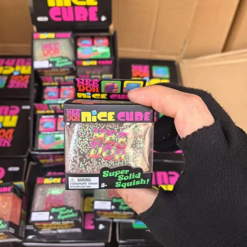 New Schylling Needoh Nice Cube Squishy Stress Toy Glow In The Dark Slow Rebound Sensory Glitter Pressure Relief For Adults gifts