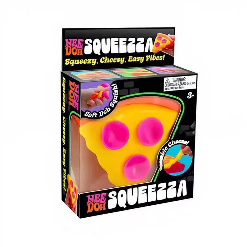 Needoh pizza Sensory Fidget Cube Stress Relief Squishy Cube Anti-Anxiety Squeeze Toy For Focus ADHD Population