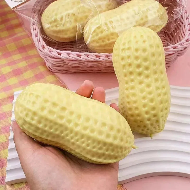 Peanut Stress Ball Crunchy Squeeze Ball Squishy Toy Buttery-Soft Feel Fidget Toy ASMR Sensory Anti Stress Toys for Kids & Adults