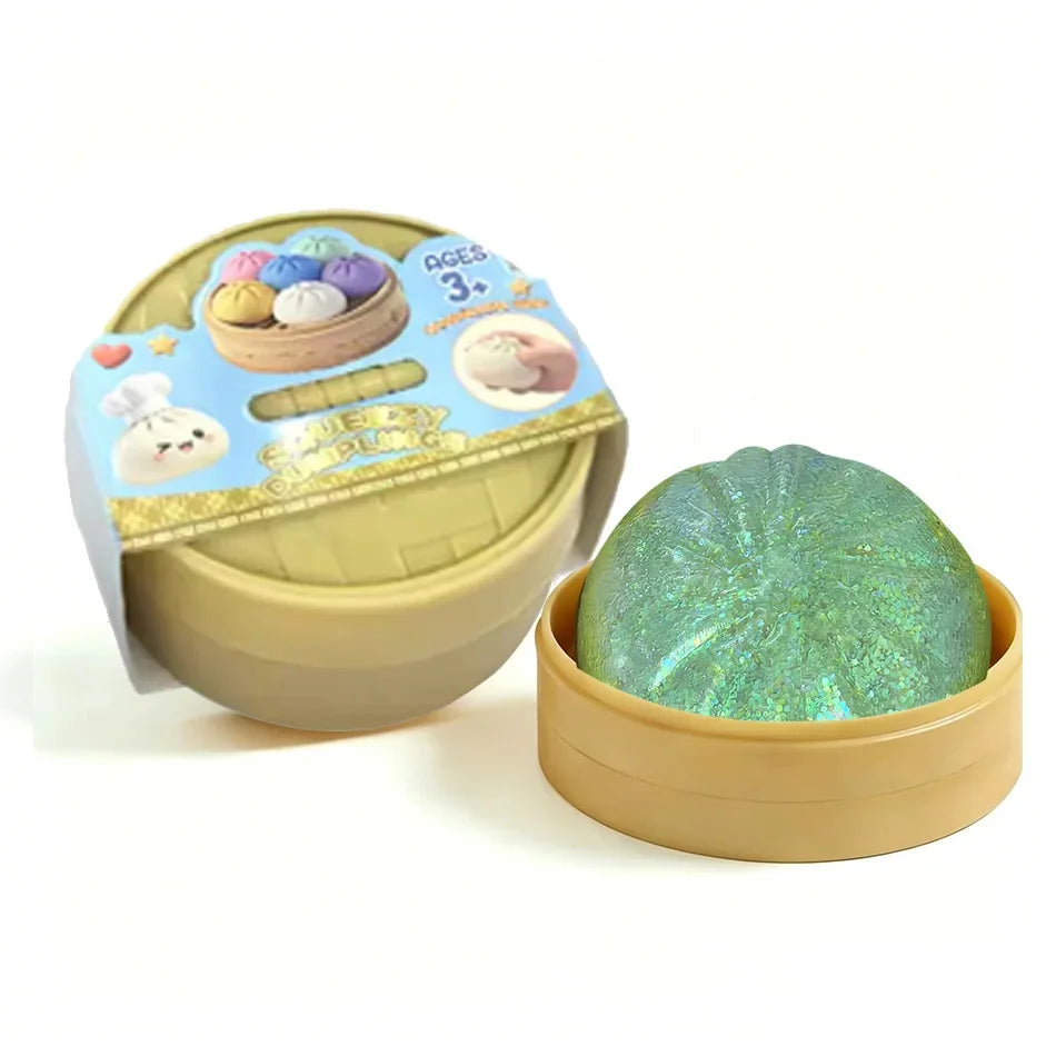 In Stock Glitter Dumpling Glitter Dumpling Squishy with Box Dumplings Sensory Squeeze Toy for Stress Relief