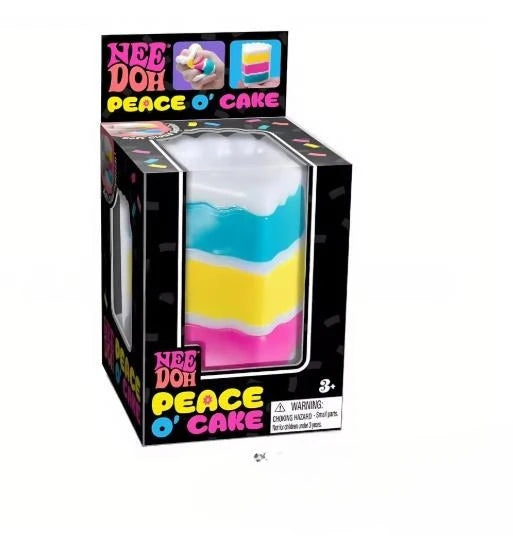 NeeDoh PEACE O' CAKE Squishy Toy NEE DOH Rainbow Cake Stress Fidget Sensory Toy