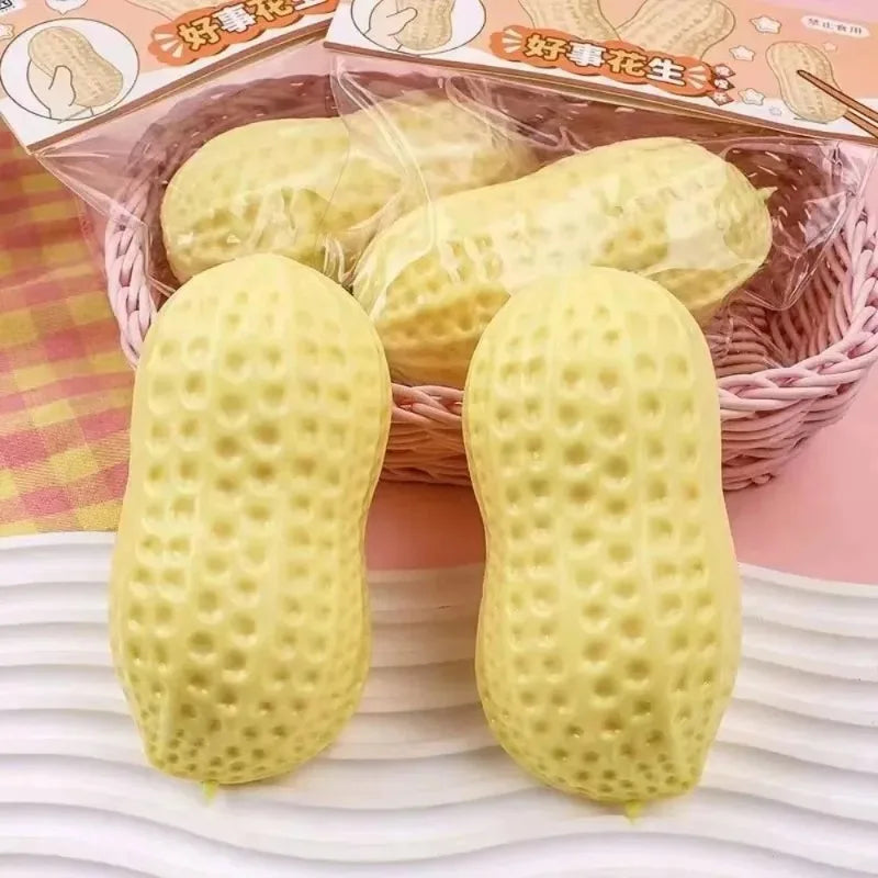 Peanut Stress Ball Crunchy Squeeze Ball Squishy Toy Buttery-Soft Feel Fidget Toy ASMR Sensory Anti Stress Toys for Kids & Adults