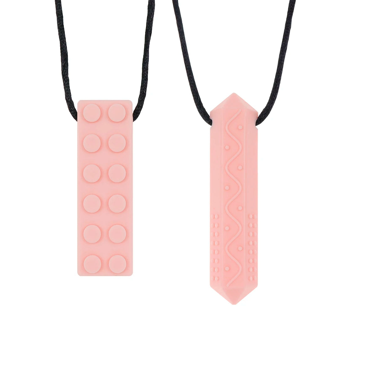 Clearance_Sensory Chew Necklaces(2 Pack) for Kids with Teething, ADHD, Autism, Biting Needs, Oral Motor Chewy Teether, Silicone