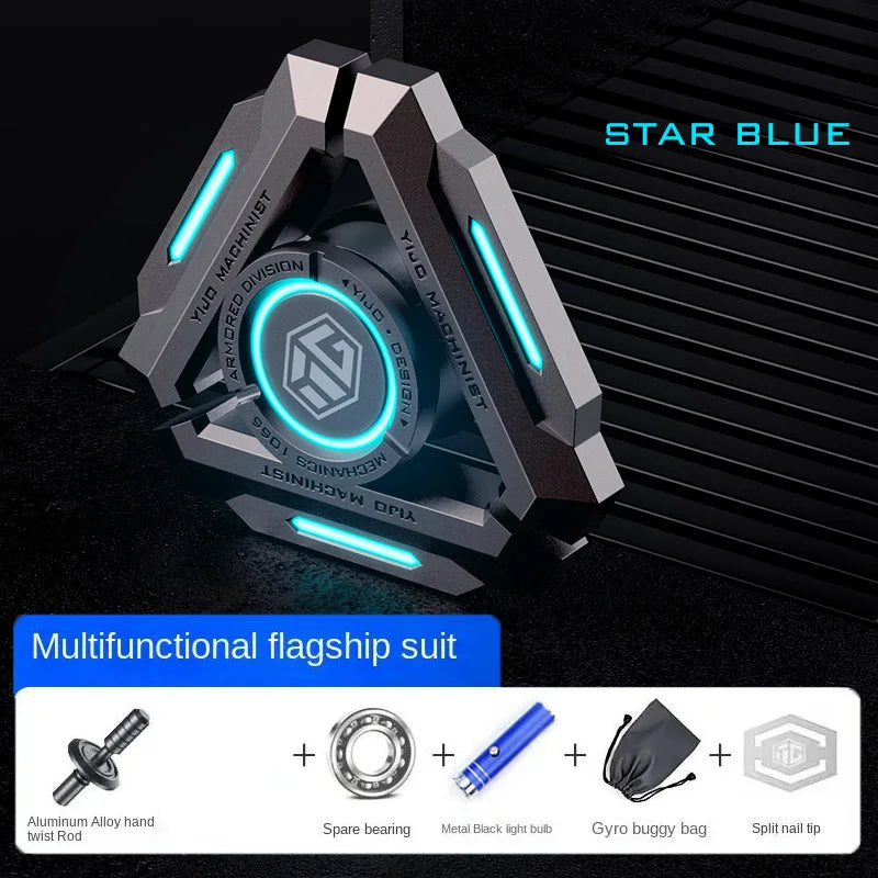 Luminous Metal Fidget Spinner - Gyro Hand Spinner for Adults, Stress Relief, Silent EDC Toy, ADHD Anxiety Relief, Cool Gift