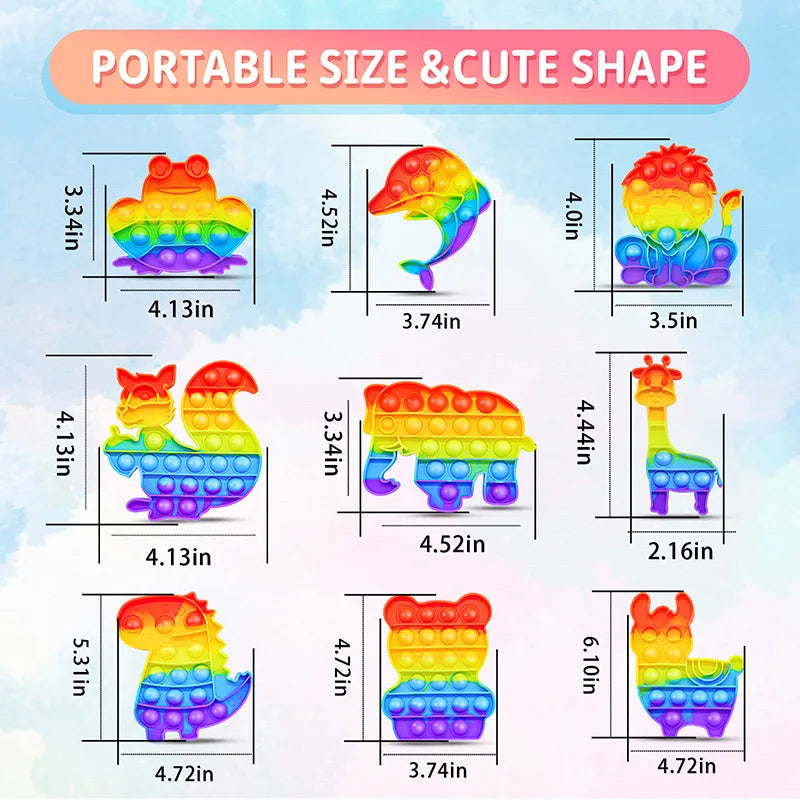 Rainbow Pop Push Bubble Fidget Toy – Single Pack - photo 2