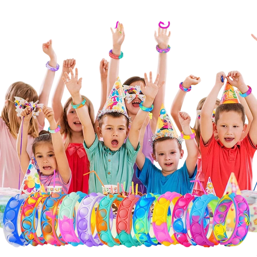 12-Pack Pop Bracelet Fidget Toys – Party Favor Set