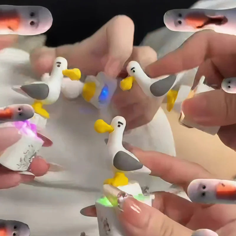 Led Light And Sound Mine Bird Keychain Rechargeable Fidget Keyboard Clicker Toy Stress Relief Key Ring For Adults Kids