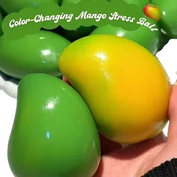 Color Changing Mango Squishy Fidget Toy Soft ASMR Sensory Squeeze Ball Sensory Fidget Toys Photochromic Stress Relief For Adults