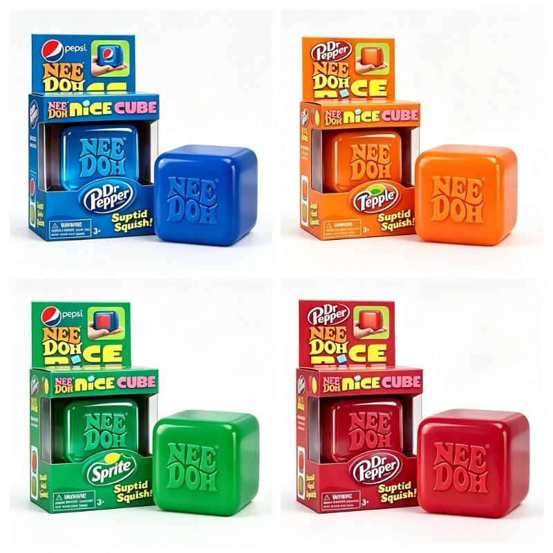 Needoh Nice Cube Sensory Stress Reliever Fidget Tool for Anxiety & Focus Desk Sensory Cube for Adults & Kids