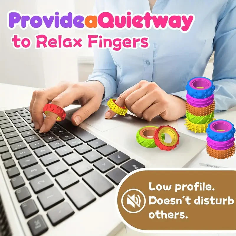 Rotating Fidget Ring Sensory Finger Spinner Anti-Anxiety Stress Relief Toys for Adults ADHD Autism Quiet Classroom Prizes Gifts - photo 4