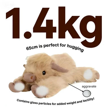 1.0KG Weighted Highland Cow Stuffed Animals Plush Large Cattle Pillow Toy for Kids Adults Birthday Gifts - photo 8