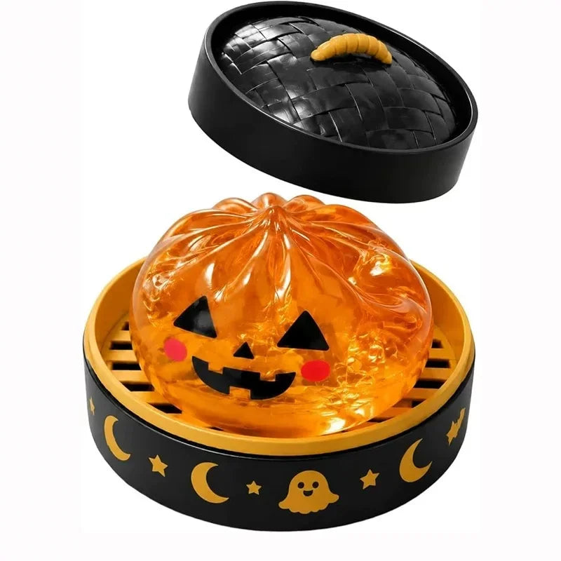 Cartoon Ghost Series Stress Relieving Toy Ghost Bun Soft, Slow, Elastic Squid Toy Clip Steamer Steamed Bun Squeezing Toy Gift