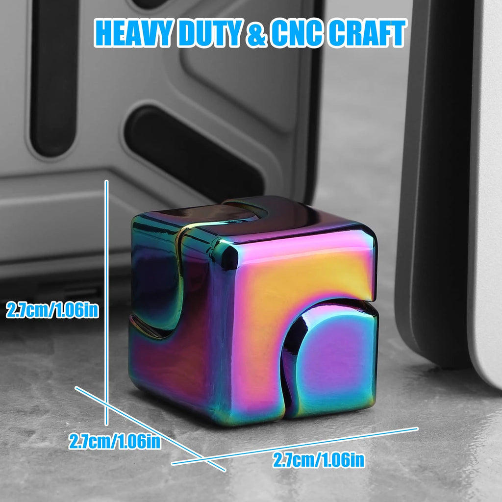 Metal Cube Spinner Fidget Toy Fingertips 3D Puzzle Gyro Gear Sensory Anti Stress Relief Educational Games