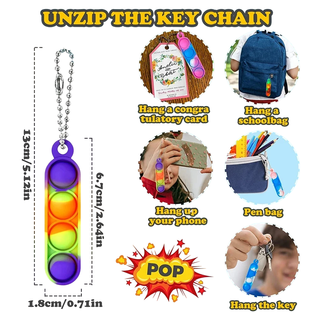30-Pack Mini Pop Keychain Fidget Toys - photo 5