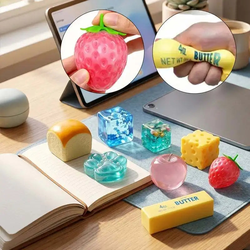 NEW 8pcs/set Mystery Box Slow Rising Squeeze Balls Soft Stretchy Squishy Sensory Fidget Toy for Anxiety Relief Birthday Gifts
