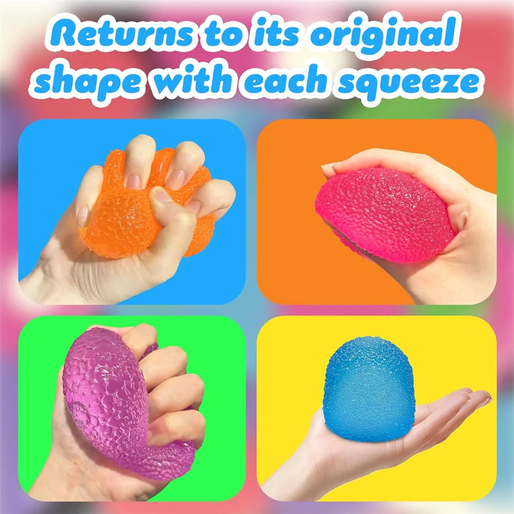 1PC Textured Squishy Squeeze Toy Malt Sugar Filled High Density Ice Squishy Stress Cube Sugar Balls Fidget Toys for Kids Adults