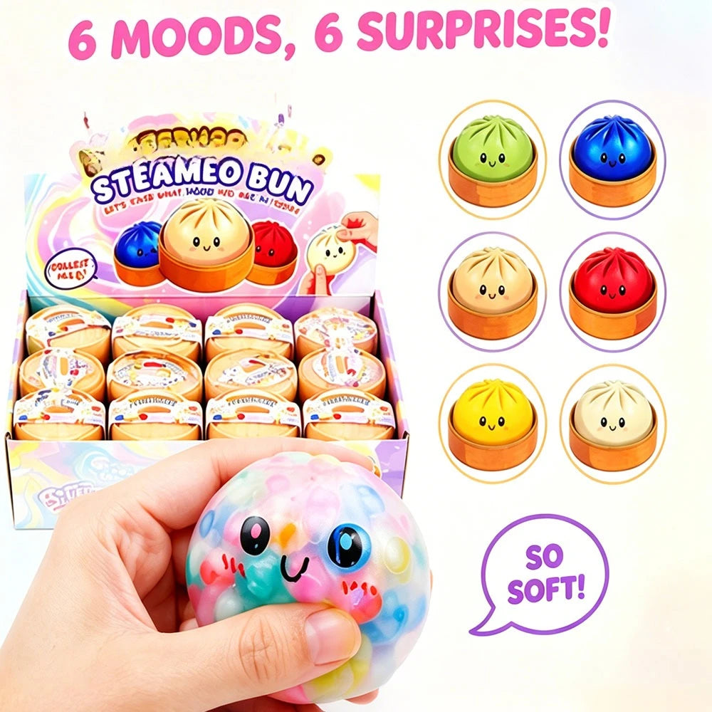 2026 Trendy 5.5cm Bao Bun Squishy Slow Rising Squeeze Fidget Sensory Anti Stress Relief Portable Desk Gadget Surprise Gift