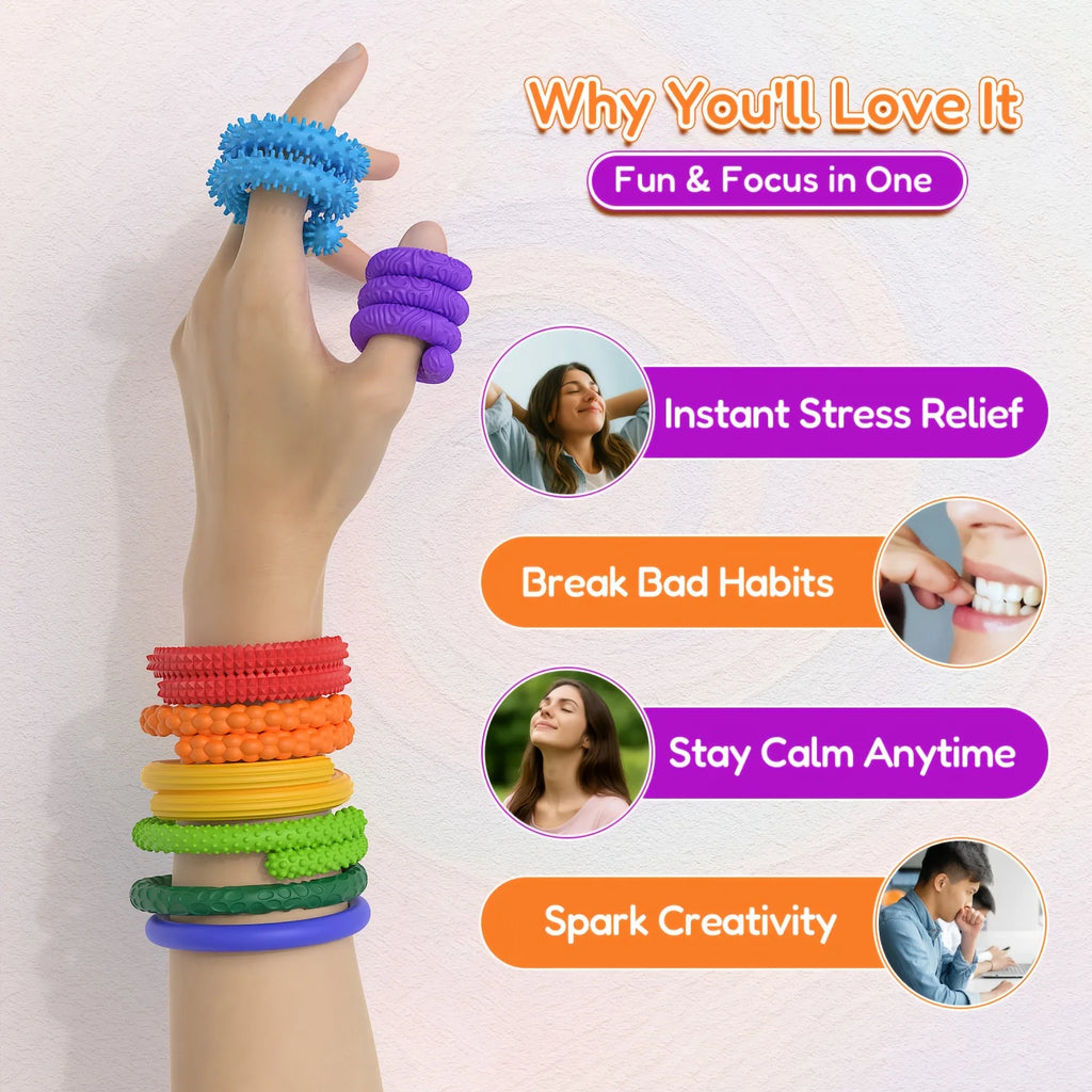 Silicone Sensory Sticks | Flexible, Shape-Changing Fidget Toys for Kids & Adults ,Mixed Color Stocking Stuffers for Teens