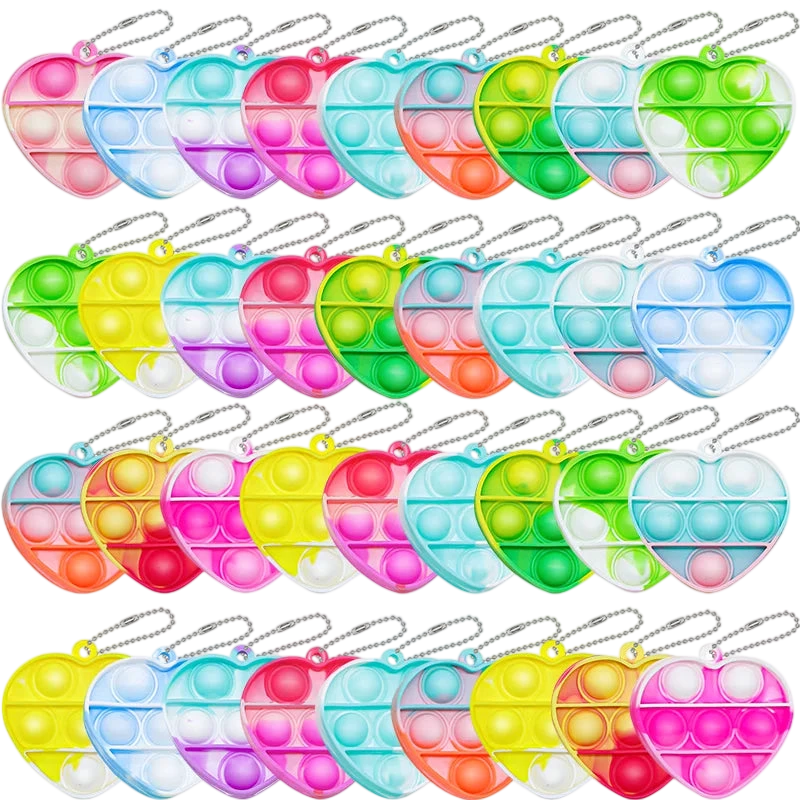 Mini Pop Keychain Fidget Toy – Bulk Party Favor Pack