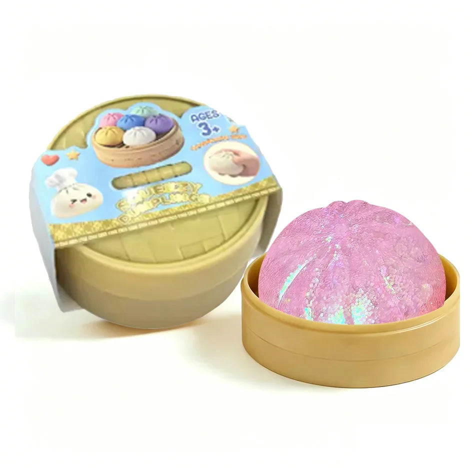 In Stock Glitter Dumpling Glitter Dumpling Squishy with Box Dumplings Sensory Squeeze Toy for Stress Relief