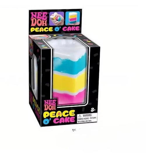 NeeDoh PEACE O' CAKE Squishy Toy NEE DOH Rainbow Cake Stress Fidget Sensory Toy