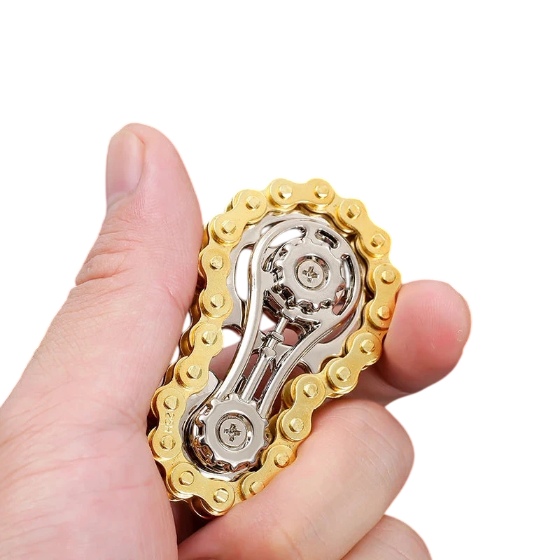 Sprockets Flywheel Gyro Fidget Spinner – Metal Bike Chain EDC
