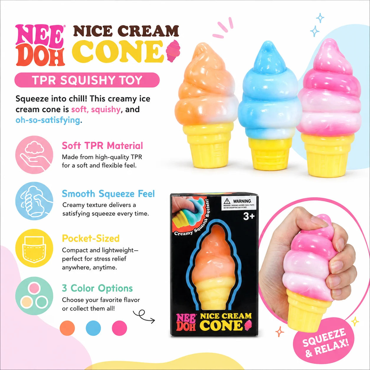 The new Needoh ice cream sensory toy helps adults relieve anxiety, improve concentration, and regulate emotions.