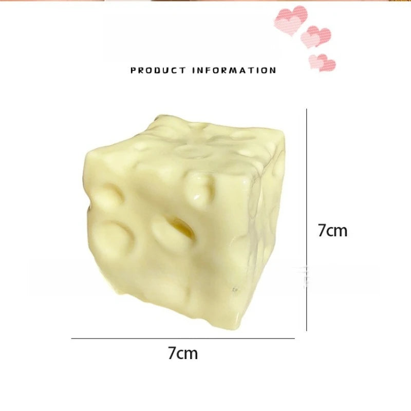 Jumbo Cheese Cube Stress Ball Big Cheese Shapeable Squeeze Ball Non-Bounce Fidget Toy ASMR Sensory Anti-Stress Festival Gift