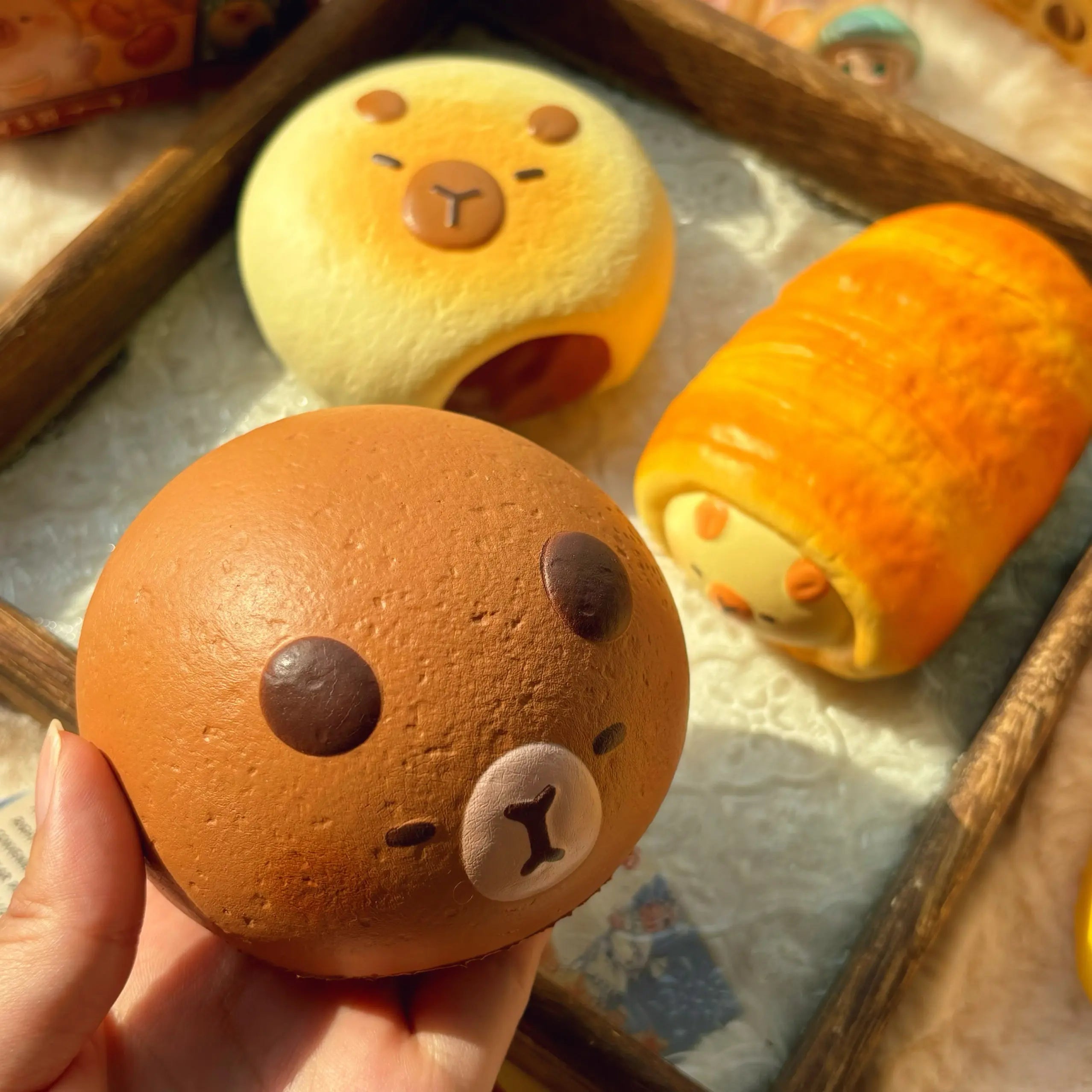 Original New Capybara Bread Squishy Toy Blind Box Slow Rising Soft Squeeze Stress Relief Fidget Toy Cute Healing Sensory Gift
