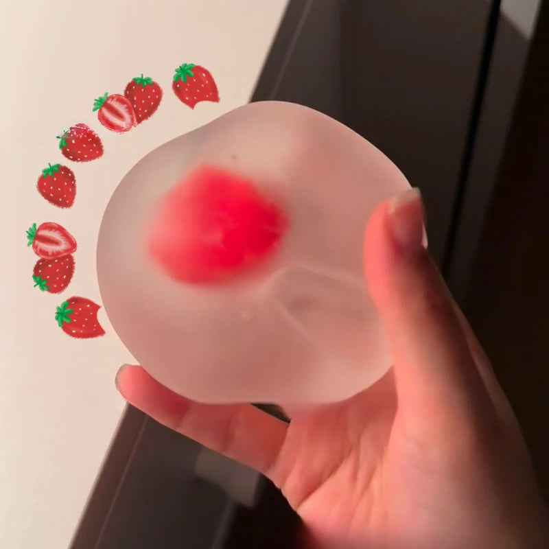 Squishy Strawberry Stress Ball  Soft Fidget Sensory Toy for ADHD Autism Slow Rebound Squeeze Toy for Adults Kids Christmas Gift