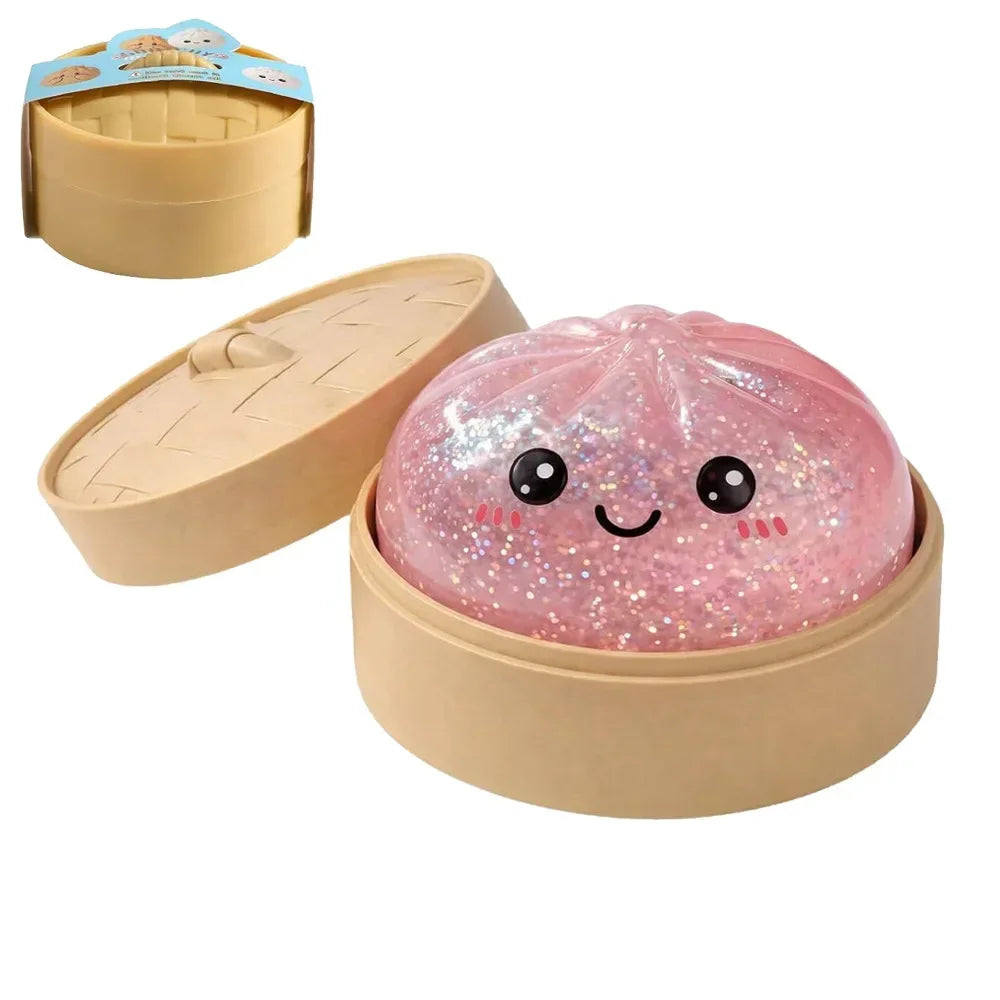 Cartoon Ghost Series Stress Relieving Toy Ghost Bun Soft, Slow, Elastic Squid Toy Clip Steamer Steamed Bun Squeezing Toy Gift