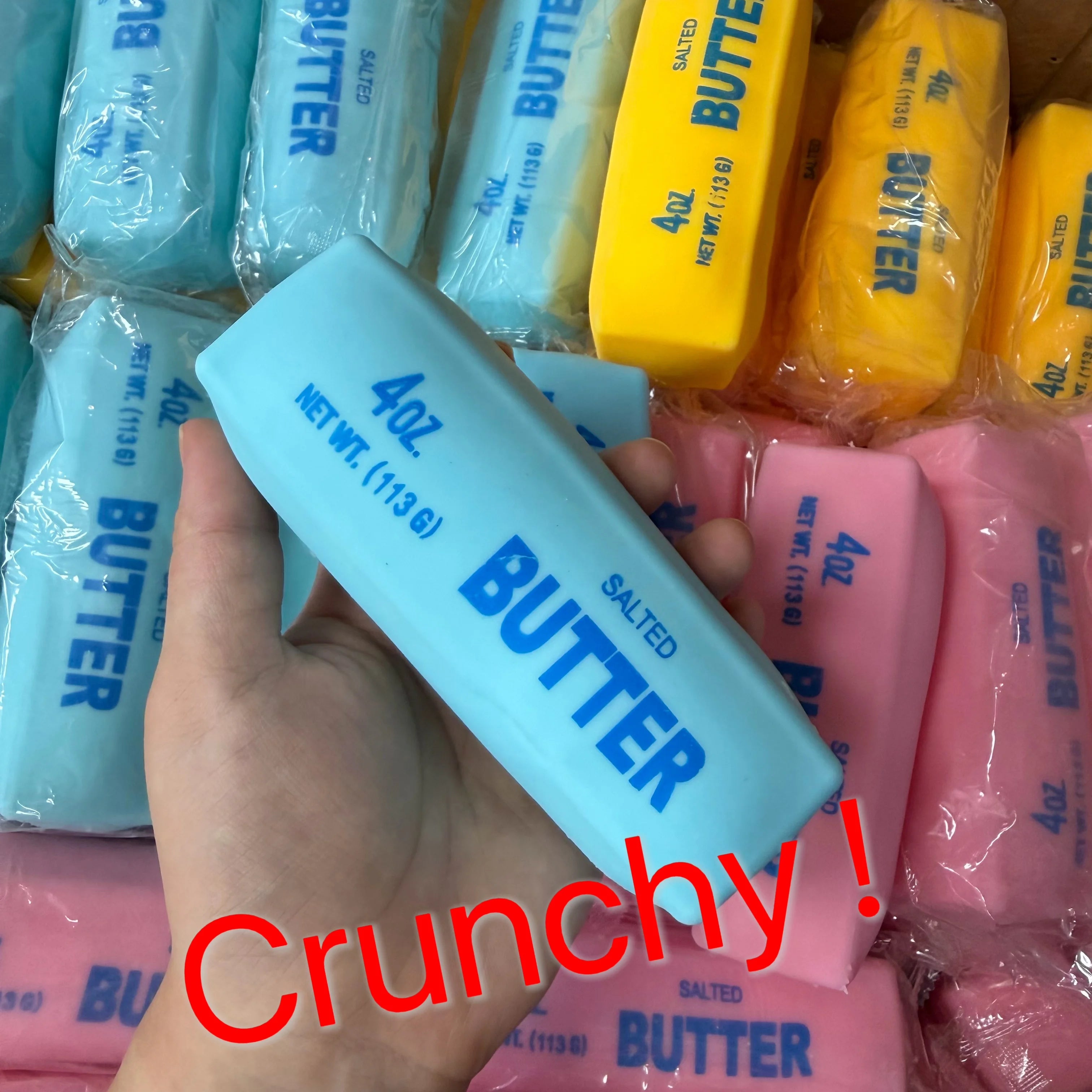 Realistic Butter Stick Squishy Toy Viral Crunchy Squeeze Toy Soft Stress Relief Fidget Sensory Toy Fun Desk Decoration Gift