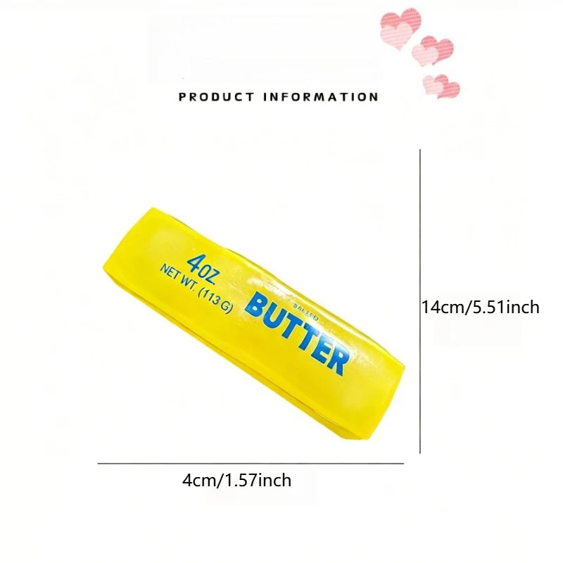 New Squishy Simulated Butter Squeeze Toy Soft Stress Relief Slow Rising Sensory Fidget for Anxiety ADHD Autism Gift for Adults