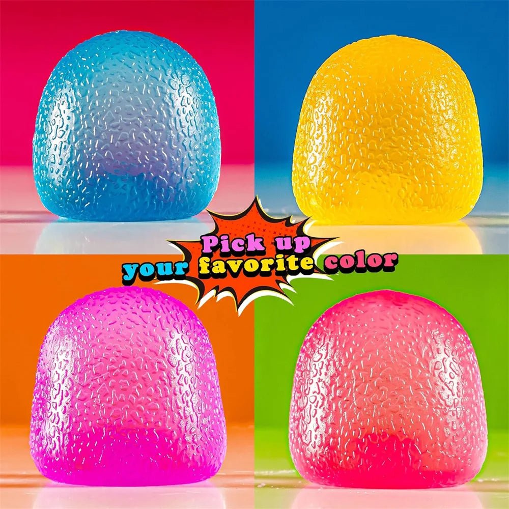 1PC Textured Squishy Squeeze Toy Malt Sugar Filled High Density Ice Squishy Stress Cube Sugar Balls Fidget Toys for Kids Adults