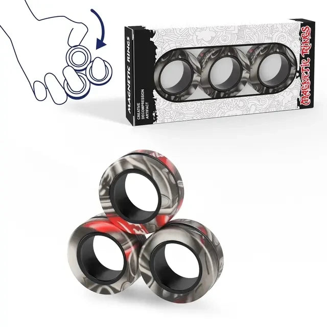 Magnetic Rings Fidget Toy Set (3-Pack)