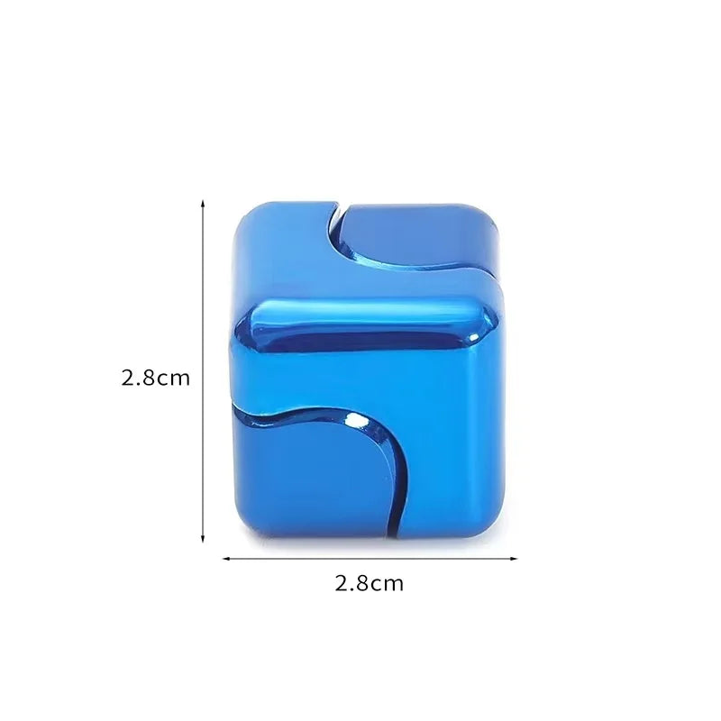 Metal Cube Spinner Fidget Toy Fingertips 3D Puzzle Gyro Gear Sensory Anti Stress Relief Educational Games