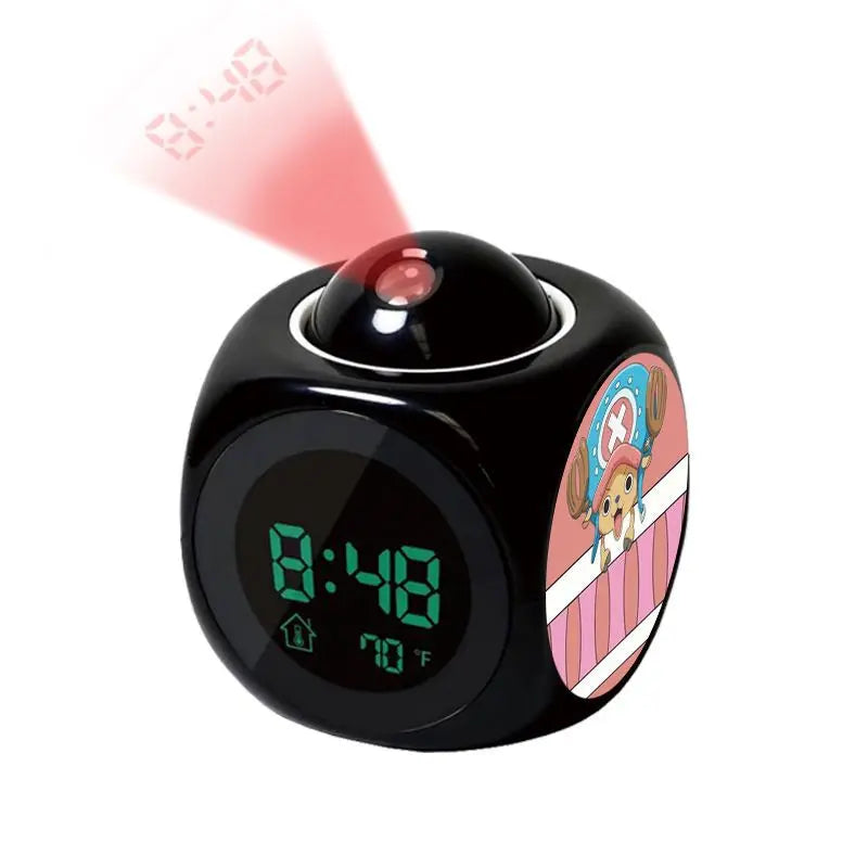 Anime One Piece Luffy Projection Alarm Clock Digital Led Clock with Time & Temperature Display Projector Night Light for Bedroom - photo 4