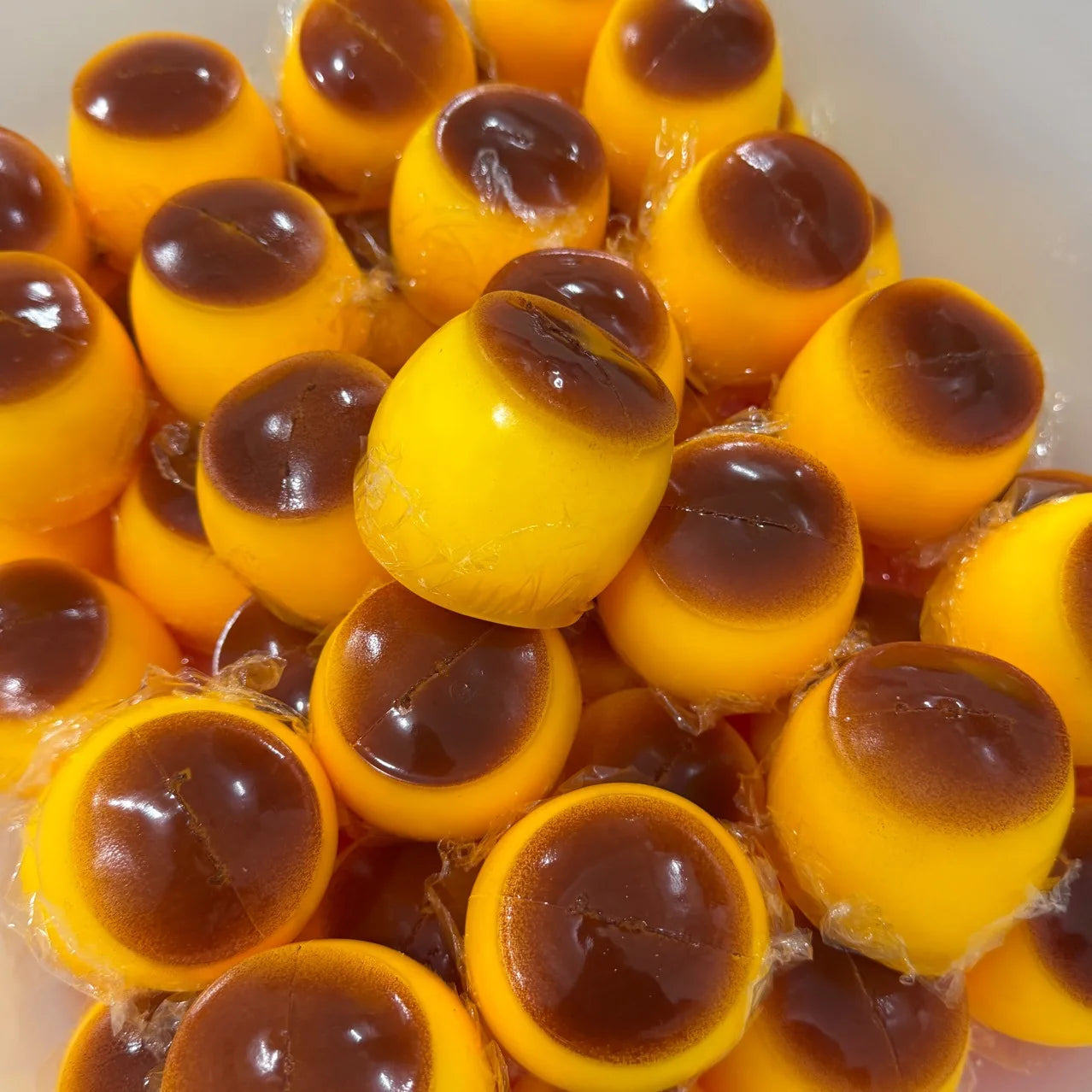 //Crispy Sound Caramel Pudding Squeezing Toy Homemade DIY Handmade Squeeze Ball Non-rebound Stress Relieving Toy for Gift