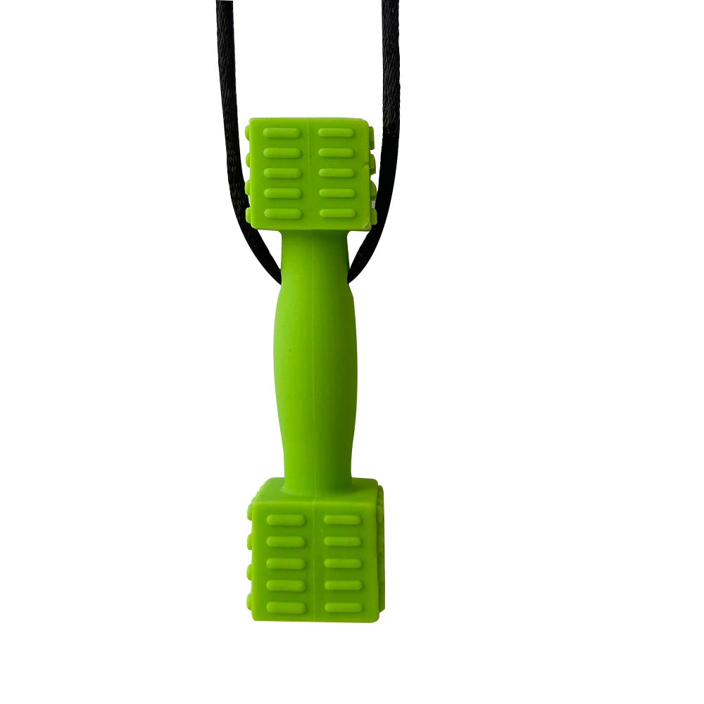 1/6Pcs Sensory Chew Necklaces Dumbbell Shape Chewable Silicone Necklaces for Kids with Autism, ADHD Special Oral Motor Need