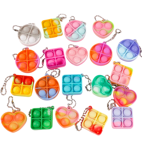 20-Pack Mini Pop Bubble Keychain Toys – Pinata Fillers