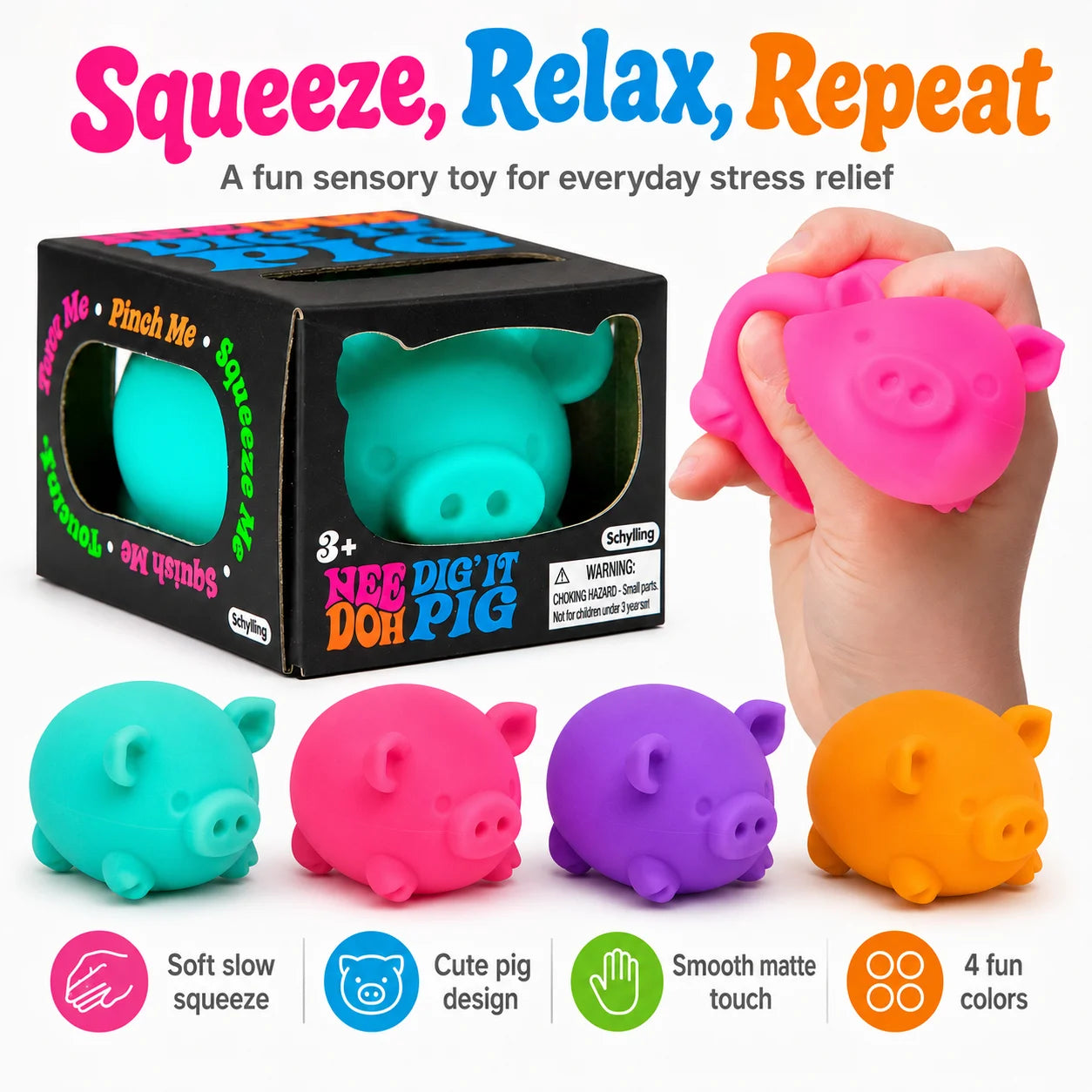 New product NEEDOH Digging Pig Fingertip Squeeze Sensory Squeeze Toy