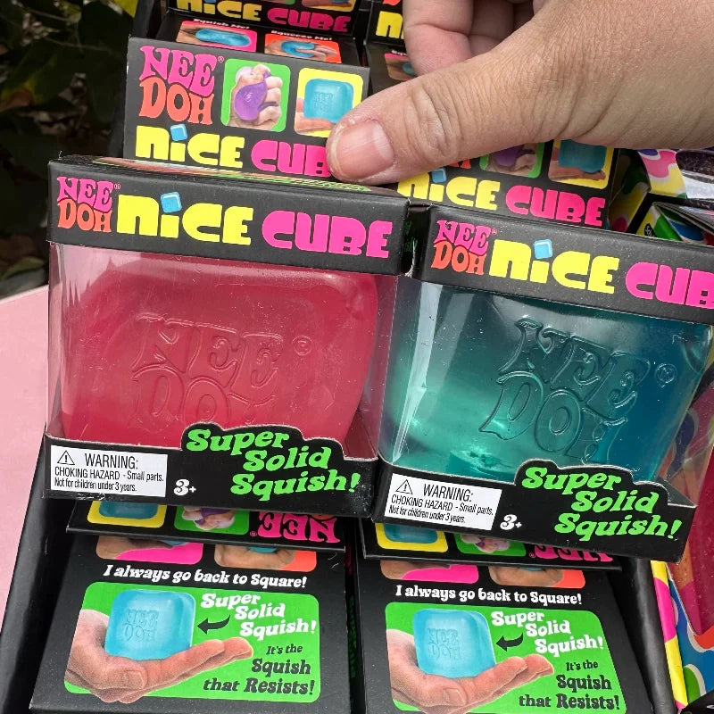 Needoh Nice Cube Sensory Squeezing Toy Cube for Stress relief and Fingertip Release Toy for Adult Pinching and Playing Toys Gift