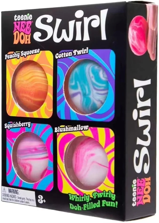 Hot 4Pcs Swirl NeeDoh Teenie Stress Balls Ultra Squishy Moldable Sensory Fidget Toy Blind Box Anti-Stress Relief for Adults