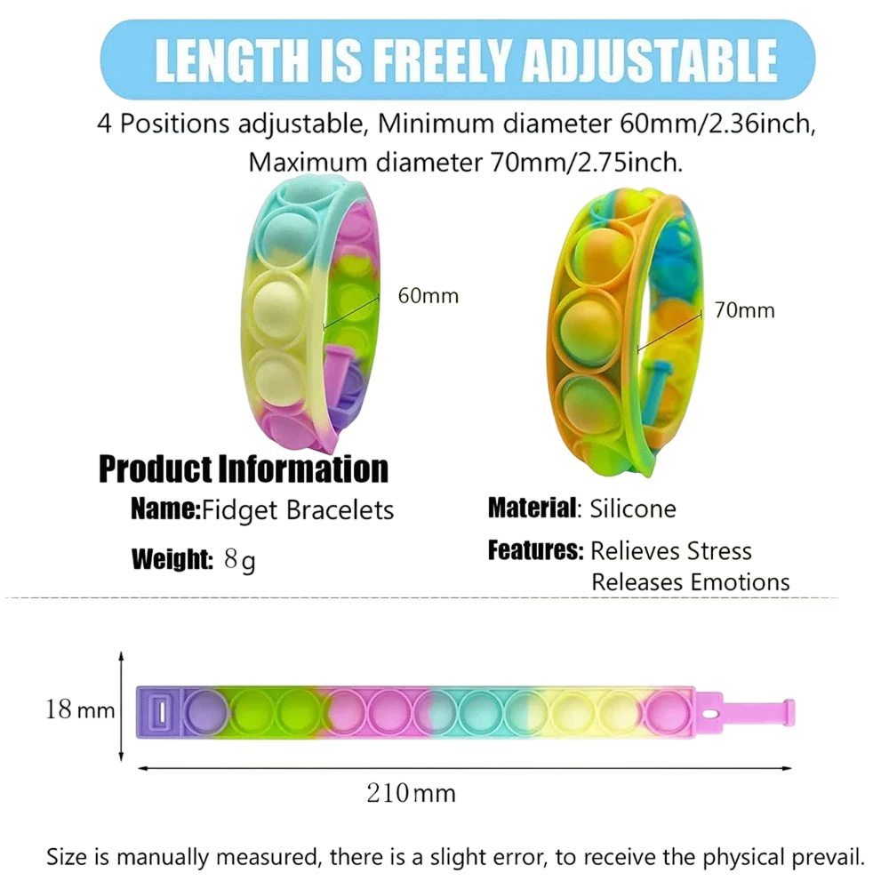 12-Pack Pop Bracelet Fidget Toys – Party Favor Set - photo 4