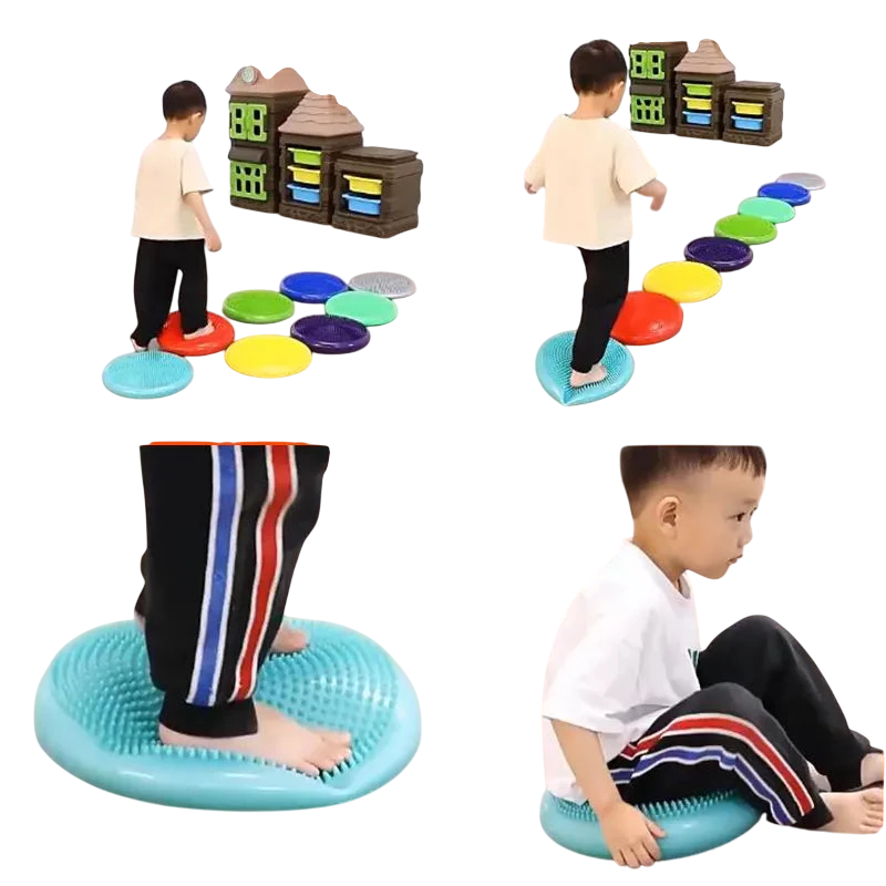 Montessori Children Toys PVC Balance Stone Inflatable Cushion Sensory Integration Training Tactile Sensing Party Social Games
